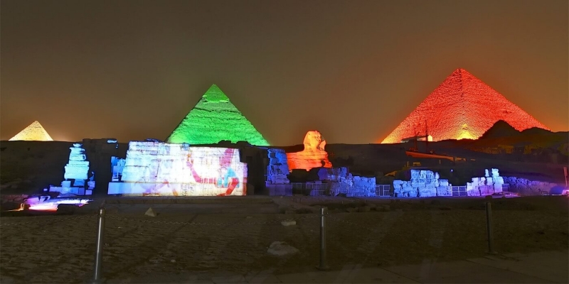 Illuminated Sound & Light Show at the Giza Pyramids