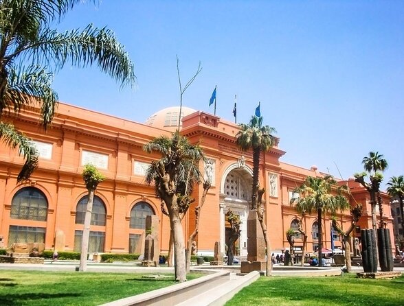 Pyramids and Giza Plateau Egyptian Museum from Ain El Sokhna Port